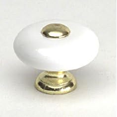 Cabinet Knob, Bedford, Polished Brass & Ceramic