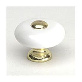 Cabinet Knob, Bedford, Polished Brass & Ceramic