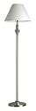 Classic White Fabric Shade Antique Brass Floor Lamp