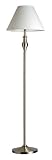 Classic White Fabric Shade Antique Brass Floor Lamp