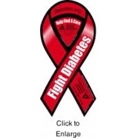 *New* A.d.a Fight Diabetes Red 8" Ribbon Car Magnet
