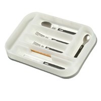 Casabella Cutlery Tray - Translucent White with Silver Trim (Pack of 12) by Casabella