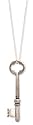 Antiqued Silver Metal Key Necklace