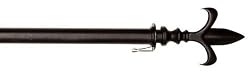 Fleur de lis Metal Flag Pole, 56"H, BLACK