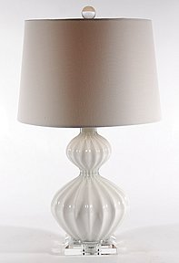 Regina Andrew White Rippled Glass Table Lamp