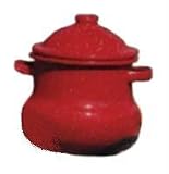 GSI Red Enamelware Sugar Bowl