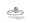14K White Gold Genuine Oval Tanzanite and Diamond Filligree Ring - Size 4