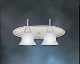 2 Lt Bath, Stucco Wht, Satin etched glass