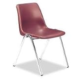 7500 Value Stacker Chair, Wine Shell/Chrome Frame, Four/Carton