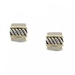 Mens Cuff Links in Sterling Silver & 14K Rope Accents
