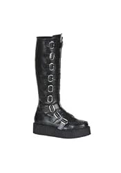 Men'S 2 Inch Platform 9 Buckle Vegetarian Creeper Boot