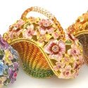 Piearth ピアース ジュエリーボックス クリスタル 宝石箱 フラワー NO4 ピンク 4-1 PK
