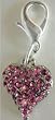 Swarovski Hearts and Stars Dog Collar Charms-PINK HEART