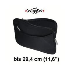 XiRRiX Premium Mini Notebooktasche Neopren Schutzh�lle Universal mit zus�tzlichem Fach - Gr�sse: bis 29,4 cm (11,6") - Farbe: schwarz (bulk)