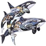 American Puzzles, Orcas Puzzle, 1000 Pieces Puzzle (whale SHAPE)