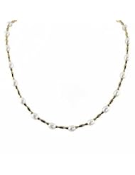 14kt 6-6.5mm Freshwater Cultured Pearl Necklace with 14kt Gold Spacers.