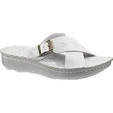 Hush Puppies Bubblegum | Ladies Slide Shoes White Leather by Hush Puppies