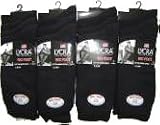 12 Pairs Mens Big Foot Cotton with Lycra Black socks / Size 11 - 14