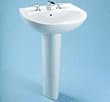 TOTO Supreme 8" Pedestal Lavatory COTTON WHITE