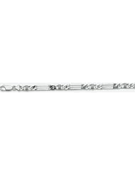 7mm 14k Fancy White Gold Link Bracelet 7"