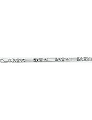 7mm 14k Fancy White Gold Link Bracelet 9"