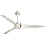 Emerson Ceiling Fans CF765BS Loft Modern Indoor Ceiling Fan with Wall Control, Energy Star Industrial Ceiling Fan, 60-Inch Blades, Modern Ceiling Fans in Brushed Steel Finish
