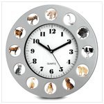 Country Animal Farm Sounds Hanging Round Wall Clock