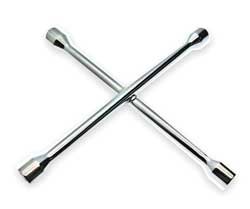 Westward 2HLA8 Lug Nut Wrench, 4 Way, L 14 In