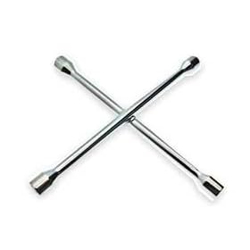 Westward 2HLA8 Lug Nut Wrench, 4 Way, L 14 In