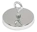 Industrial Grade 6YA66 Round Base Eyelet Magnet, Max Pull 95 Lb