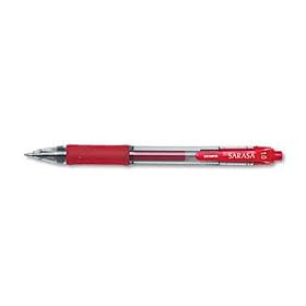 Zebra 46630 - Sarasa Roller Ball Retractable Gel Pen, Red Ink, Bold, Dozen-ZEB46630