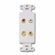 Cables to Go 3952 Decorative Gold Triple RCA/Single F-type Multimedia Insert (Ivory)