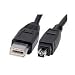 Wired--up FireWire Cable 6 Pin to 4 Pin 1.8m IEEE 1394 DV Lead - Black