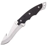 Tomahawk Brand Guthook Blade Knife, Black Handle, Plastic Sheath