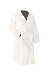EOS Sauna Bademantel mit gesticktem Saunaslogan  Gr. M weiß