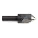 KEO 53100 High-Speed Steel Single-End Countersink, Uncoated (Bright) Finish, Single Flute, 100 Degree Point Angle, Round Shank, 1/2" Shank Diameter, 1" Body Diameter