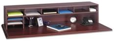 -- Low-Profile Desktop Organizer, 10 Sections, 57 1/2 x 12 x 12, Mahogany