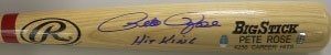 Pete Rose Signed Rawlings Big Stick Engraved Bat - Hit King