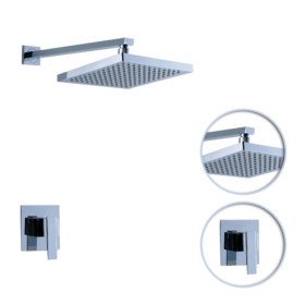 Chrome Wall Mount Rainfall Shower Fauce