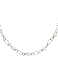 Sterling Silver Freshwater Cultured Pearl Necklace - QG2482-16"