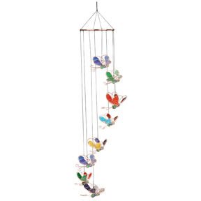 Mosaic Butterfly Suncatcher Wind Chime Mobile