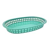 Large Green Plastic Oval Basket (06-0740)