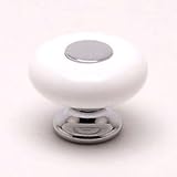 1 3/16'' Dia Chrome White Knob