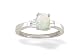 14K White Gold Genuine Oval Opal and Diamond Engagement Ring