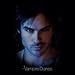 Warner Bros Damon Close-Up - The Vampire Diaries Adult T-Shirt, Small Black
