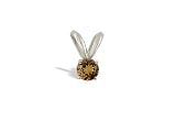 14K White Gold Genuine Round Smoky Quartz Pendant