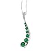 14K White Gold Created Emerald and Diamond Journey Pendant