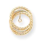 14k Polished and Twisted Fancy Earrings Jackets - JewelryWeb