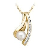 10kt. Gold, Pearl & Diamond Fashion Pendant