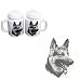 German Shepherd Large Salt and Pepper Shaker, Porcelain by Rosalinde (4')